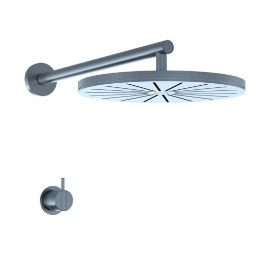 Vola 2261 Dusjbatteri m/Hoveddusj, Messing natur
