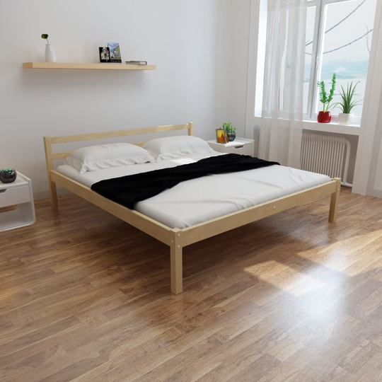 vidaXL seng med madras solidt fyrretræ 180 x 200 cm