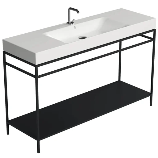 Lavabo Cento 140 gulvmodul i stål og matt sort