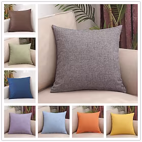 ensfarget hjemmekontor enkelt moderne lin putetrekk cover stue soverom sofa putetrekk moderne prøve rom putetrekk