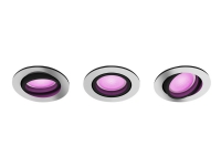 Philips Hue White and Color Ambiance Centura - Indlejret spotlys - LED-spot lyspære - GU10 - 5.7 W - 16 millioner farver/varmt hvidt til koldt hvidt lys - 2000-6500 K - aluminium (pakke med 3)