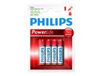 Philips Power Life LR03P4B - Batteri 4 x AAA - Alkalisk