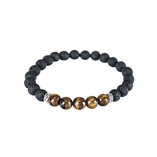 Armbånd med vulkansten - Brun