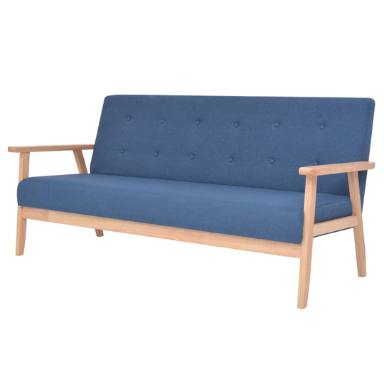 vidaXL 3-personers sofa stof blå