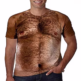 Herre T skjorte T-skjorter Grafisk Orangutang Rund hals Kamel 3D-utskrift Store størrelser Daglig Feriereise Kortermet Mote 3D Klær Morsom / Sommer / Våd og Tø