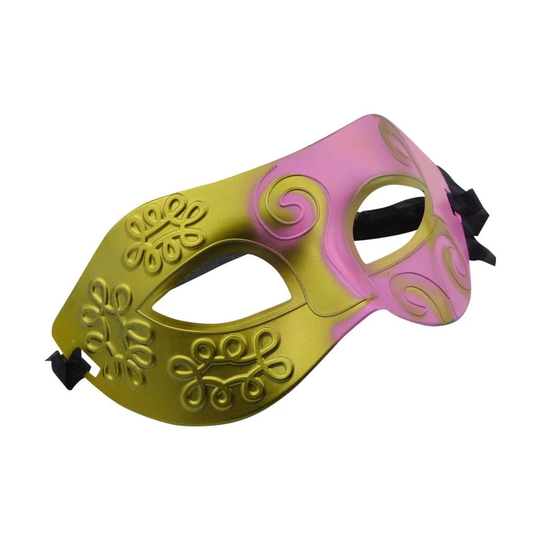 Venetiansk Maske - Guld/Lyserød