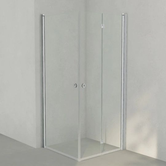 INR Iconic Nordic Rooms Dusjhjørne Linc 66 Flex Måltilpasset Matt Aluminium / - Høyre Klart Glass