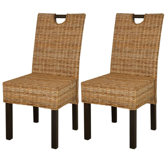 vidaXL spisebordsstole 2 stk. Kubu-rattan mangotræ