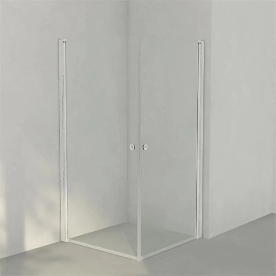 INR Iconic Nordic Rooms Dusjhjørne Linc Angel Original, Klart Glass, Timeless Glass Hvit Matt / 100x100cm