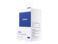 Samsung T7 MU-PC1T0H - SSD - krypteret - 1 TB - ekstern (bærbar) - USB 3.2 Gen 2 (USB-C stikforbindelse) - 256-bit AES - indigoblå