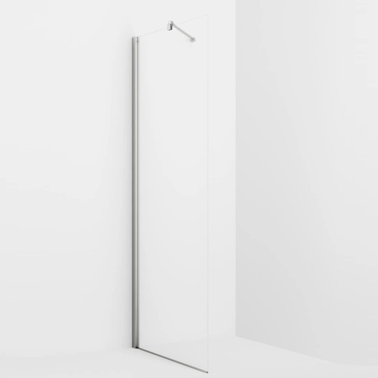 Vikingbad Liam Glassfelt Rett H193cm Sølv / 120cm Klart Glass