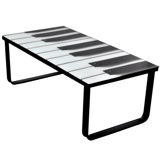 vidaXL sofabord med klaverprint glasbordplade