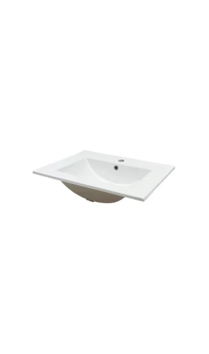Cassøe porselen servant m/tapphull & overløp, 61 cm, hvit