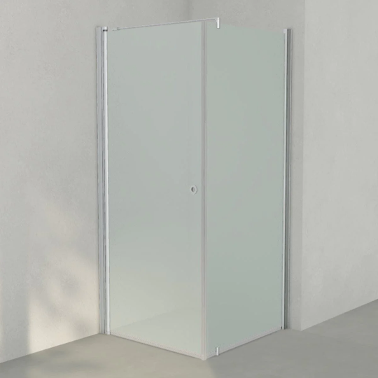 INR Iconic Nordic Rooms Dusjhjørne Linc 13 Måltilpasset Matt Aluminium / - Venstre Frostet Glass