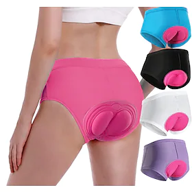 Arsuxeo Dame Undertøy Sykkel Boxershorts Fôrede shorts Fjellsykling Veisykling sport 3D Pute Pustende Begrenser bakterier Reduserer gnaging Hvit Svart Elastan