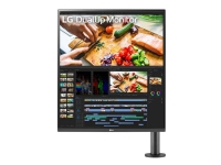 LG DualUp Ergo 28MQ780-B - LED-skærm - 28 (27.6 til at se) - 2560 x 2880 SDQHD @ 60 Hz - Nano IPS - 300 cd/m² - 1000:1 - HDR10 - 5 ms - 2xHDMI, DisplayPort, USB-C - højtalere - tekstureret trækulsgrå