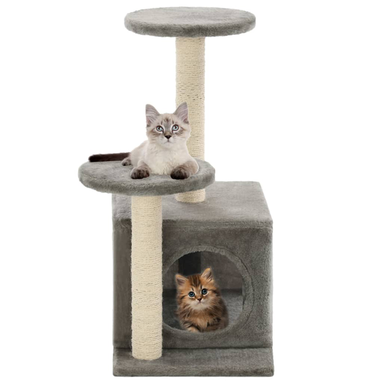 vidaXL kradsetræ til katte med sisal-kradsestolper 60 cm grå