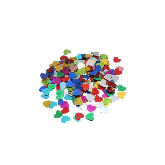 200 metal-pailletter. Hjerter