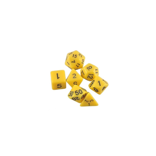7-pack terninger til Dungeons and Dragon (Gul)