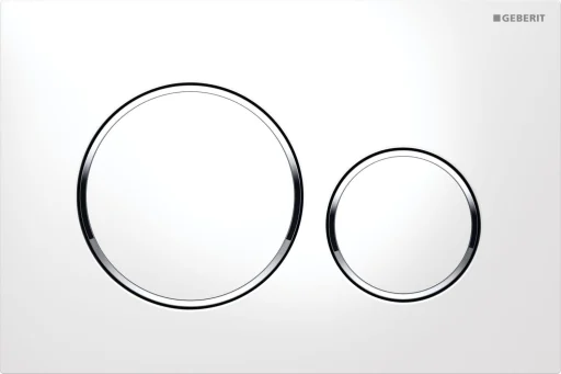 Geberit Sigma20 Betjeningsplate, Hvit/forkrommet blank