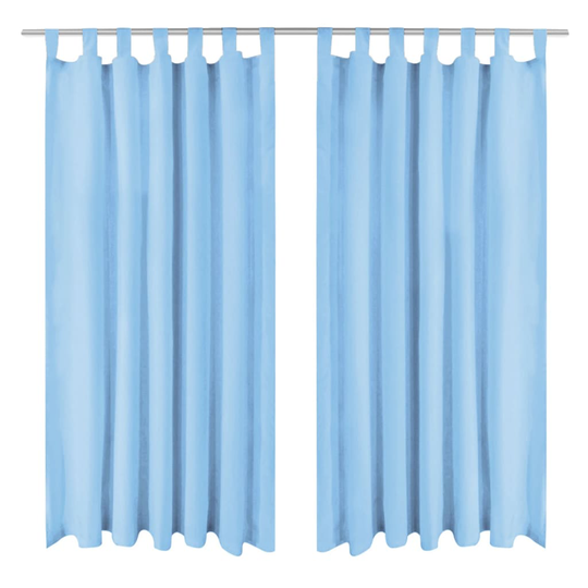 vidaXL gardiner i mikro-satin 2 stk. med løkker 140 x 225 cm turkis