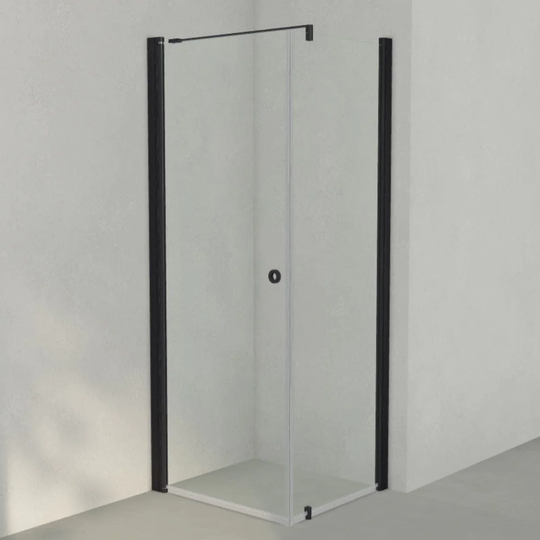 INR Iconic Nordic Rooms Dusjhjørne Linc 13 Original Svart Matt / 80x70cm Klart Glass