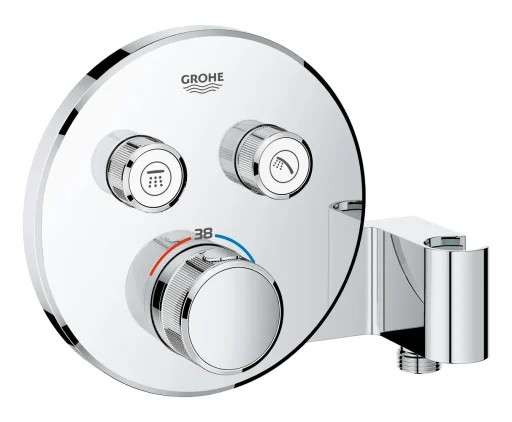 Grohe Grohtherm SmartControl Innbygningsbatteri m/Termostat & dusjholder, 2 uttak, Krom