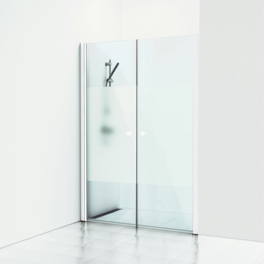 Svedbergs Skoga Dusjnisje Rett Dobbel Hvit Matt / 178cm Halvfrostet Glass
