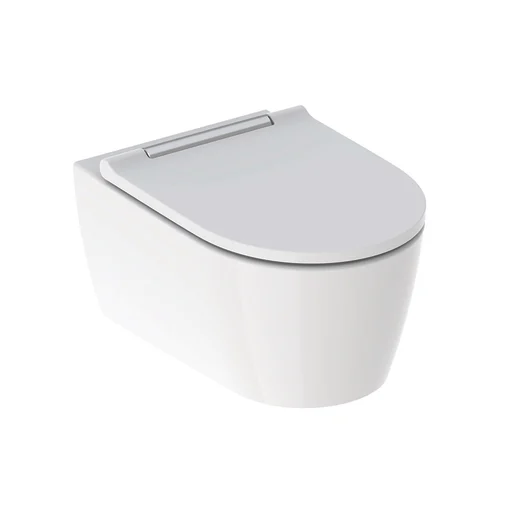 Geberit One, vegghengt toalett, turboflush, hvit/krom