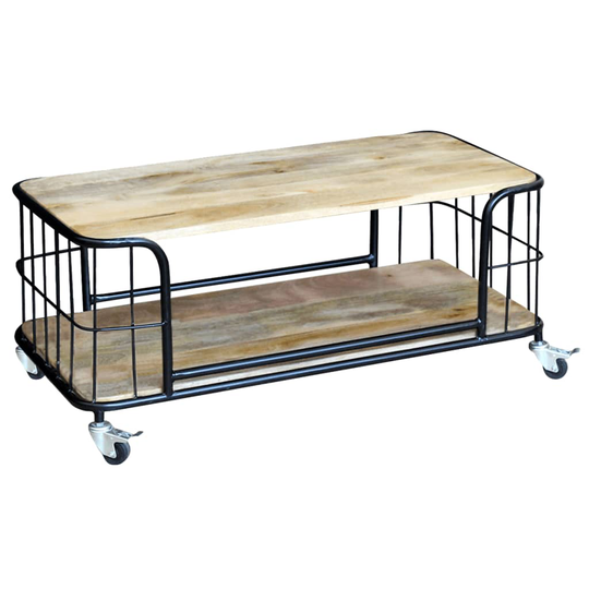 vidaXL sofabord massivt mangotræ 100x50x35 cm