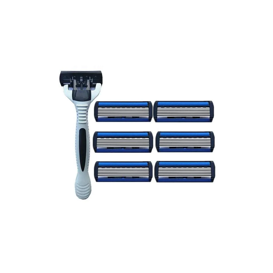 Barberskraber med 6 udskiftelige blade til mænd