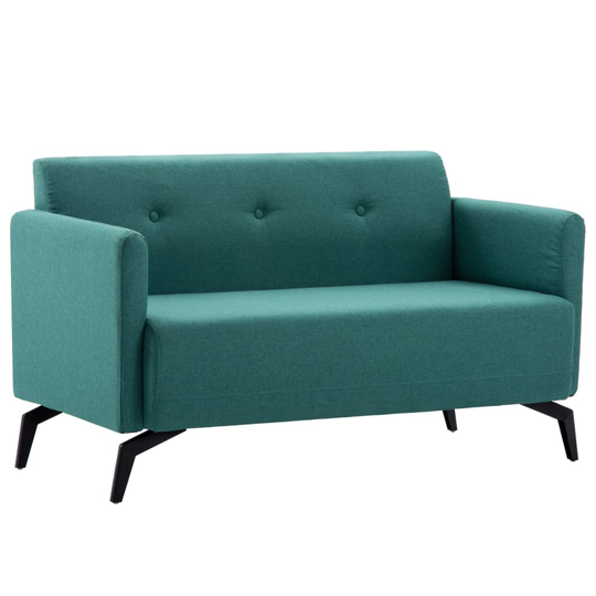 vidaXL 2-personers sofa stofbeklædning 115 x 60 x 67 cm grøn