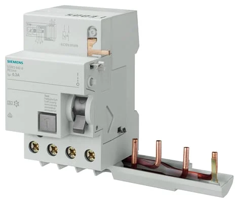 RC HPFI-blokk for 5SY 63A, 4P, 30mA, korttidsforsinket, Type A