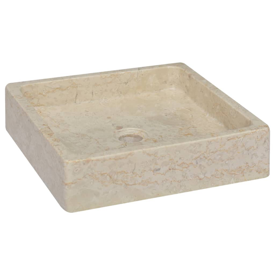 vidaXL håndvask 40x40x10 cm marmor cremefarvet