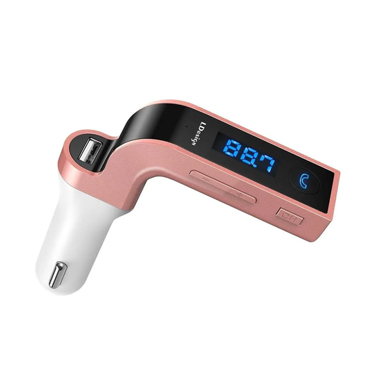FM-sender med Bluetooth Forbindelse 4-i-1, Lyserød