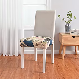spisestuestol setetrekk sett med 2 stk, stretch montert spisestue polstret stol sete putetrekk, avtagbare vaskbare møbelbeskyttere slipcovers