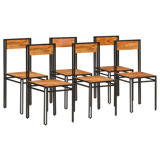 vidaXL spisebordsstole 6 stk. massivt akacietræ med sheeshamfinish