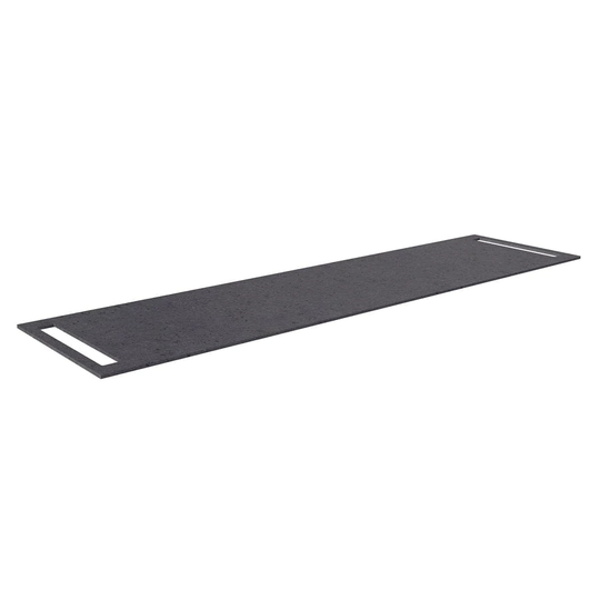 Korsbakken Benkeplate HPL med Håndkleholder Antrasitt / 2 Sider 180cm