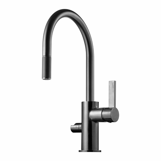 Tapwell Arm385 Kjøkkenarmatur med Uttrekkbar tut og Avstengning Brushed Black Chrome