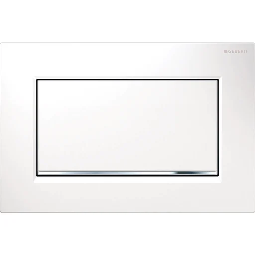Geberit Sigma 30 styreplate i enkelspyling, hvit/matt krom