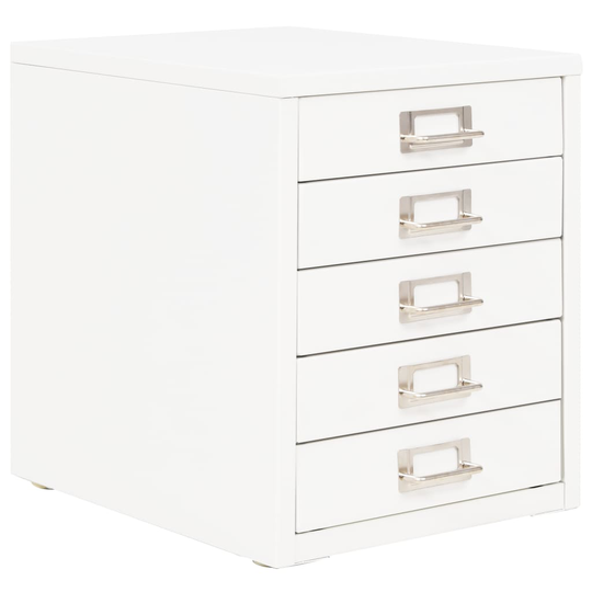 vidaXL arkivskab med 5 skuffer metal 28 x 35 x 35 cm hvid