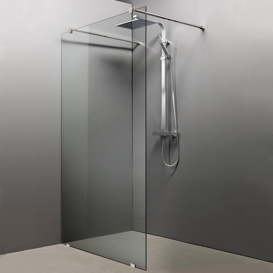 Sanipro ART Dusjvegg Krom / 140cm Klart Glass