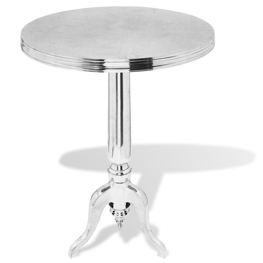 vidaXL rundt sidebord i aluminium sølv