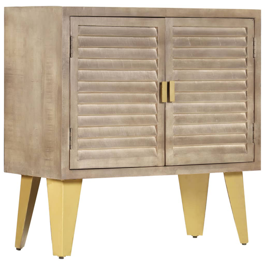 vidaXL skænk 80 x 35 x 80 cm massivt mangotræ og støbejern