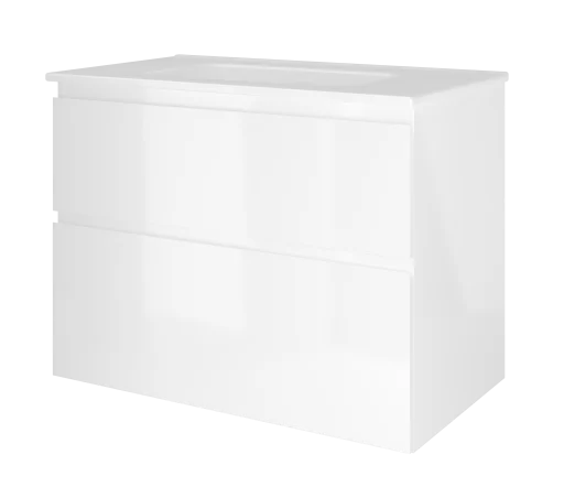 Sanibell Proline møbelpakke 80x46 cm m/s skuffer, hvit høyglans