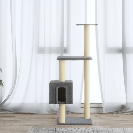vidaXL kradsetræ med sisalstolper 104 cm lysegrå