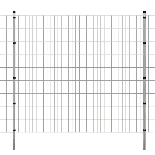 vidaXL 2D Havehegnspaneler & Pæle 2008x1830 mm 30 m Sølv