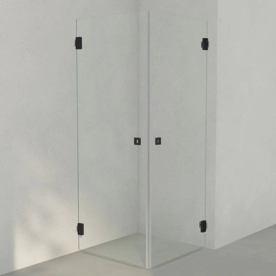 INR Iconic Nordic Rooms Dusjhjørne ARC 12 Original Svart Matt / 80x80cm Klart Glass