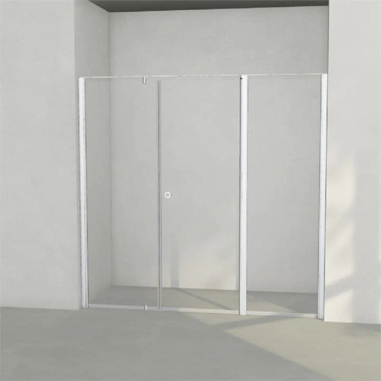 INR Iconic Nordic Rooms Dusjnisje Linc 7 Måltilpasset Matt Aluminium / - Venstre Grått Glass