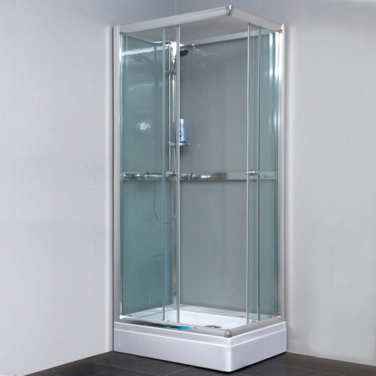 Sanipro Dusjkabinett Flexi 70x90cm - Vendbar Krom / Frostet Glass